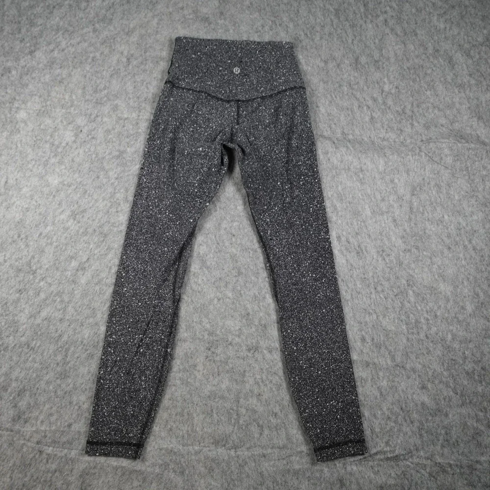 Lululemon Leggings Women 2 Black White Splatter Align High Rise 25